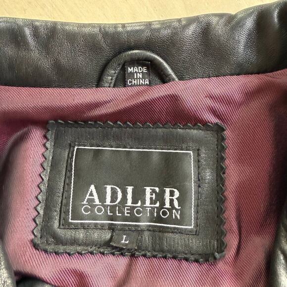 Adler Collection Black Genuine Leather Jacket NZ‎ Lambskin Fully Lined, Large - Picture 3 of 14